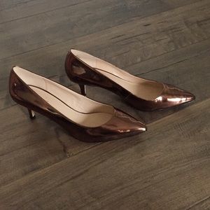 Nine West Patent Leather Copper Kitten Heels